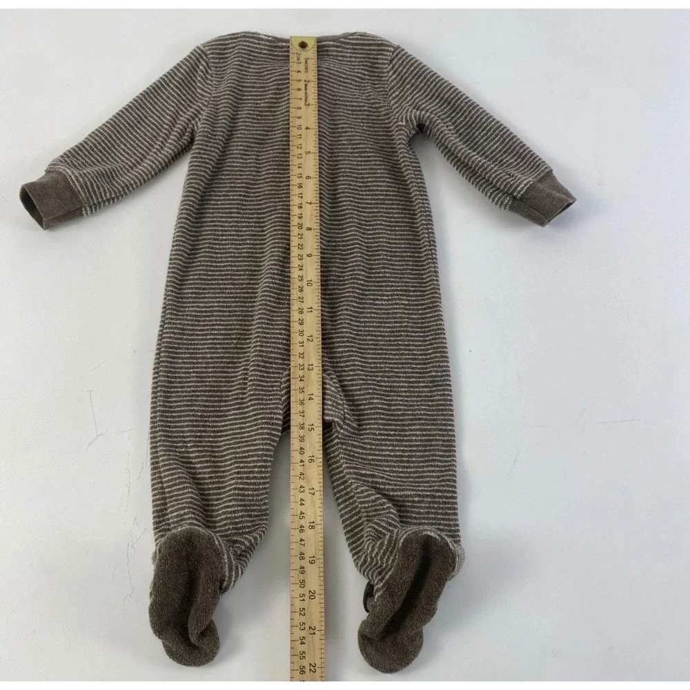 Carters Baby Boy 6M Brown Striped Dog Footed Sleeper Pajamas‎ 1I507710